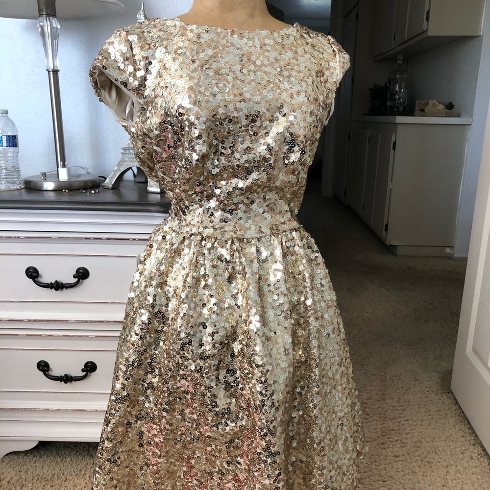 Gold sequin dress